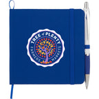 Remark Square Notebook with Recycled Cover, 4.7 x 4.7 Inches Full Color - Blue - Front