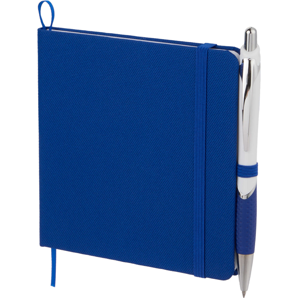 Remark Square Notebook with Recycled Cover, 4.7 x 4.7 Inches Full Color - Blue - Left Angle
