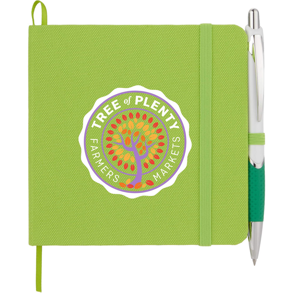 Remark Square Notebook with Recycled Cover, 4.7 x 4.7 Inches Full Color - Lime - Front