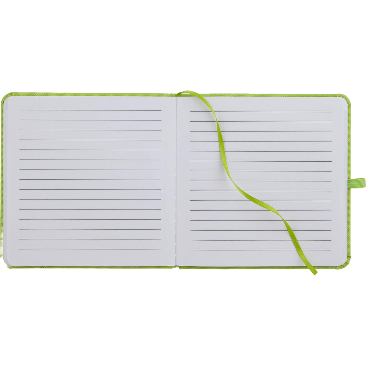 Remark Square Notebook with Recycled Cover, 4.7 x 4.7 Inches Full Color - Lime - Open
