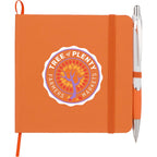 Remark Square Notebook with Recycled Cover, 4.7 x 4.7 Inches Full Color - Orange - Front