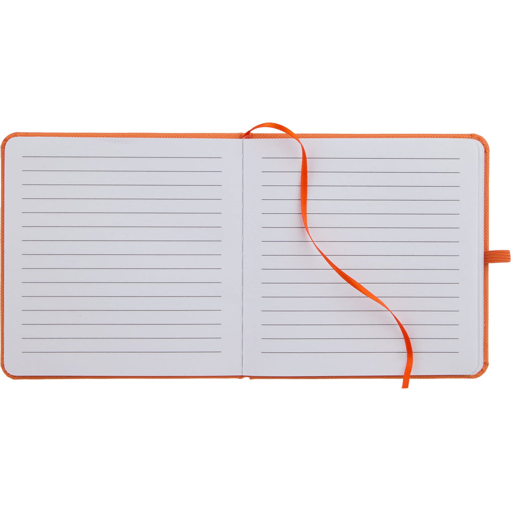Remark Square Notebook with Recycled Cover, 4.7 x 4.7 Inches Full Color - Orange - Open