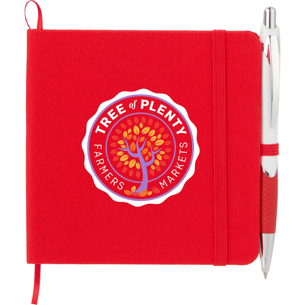 Remark Square Notebook with Recycled Cover, 4.7 x 4.7 Inches Full Color - Red - Front