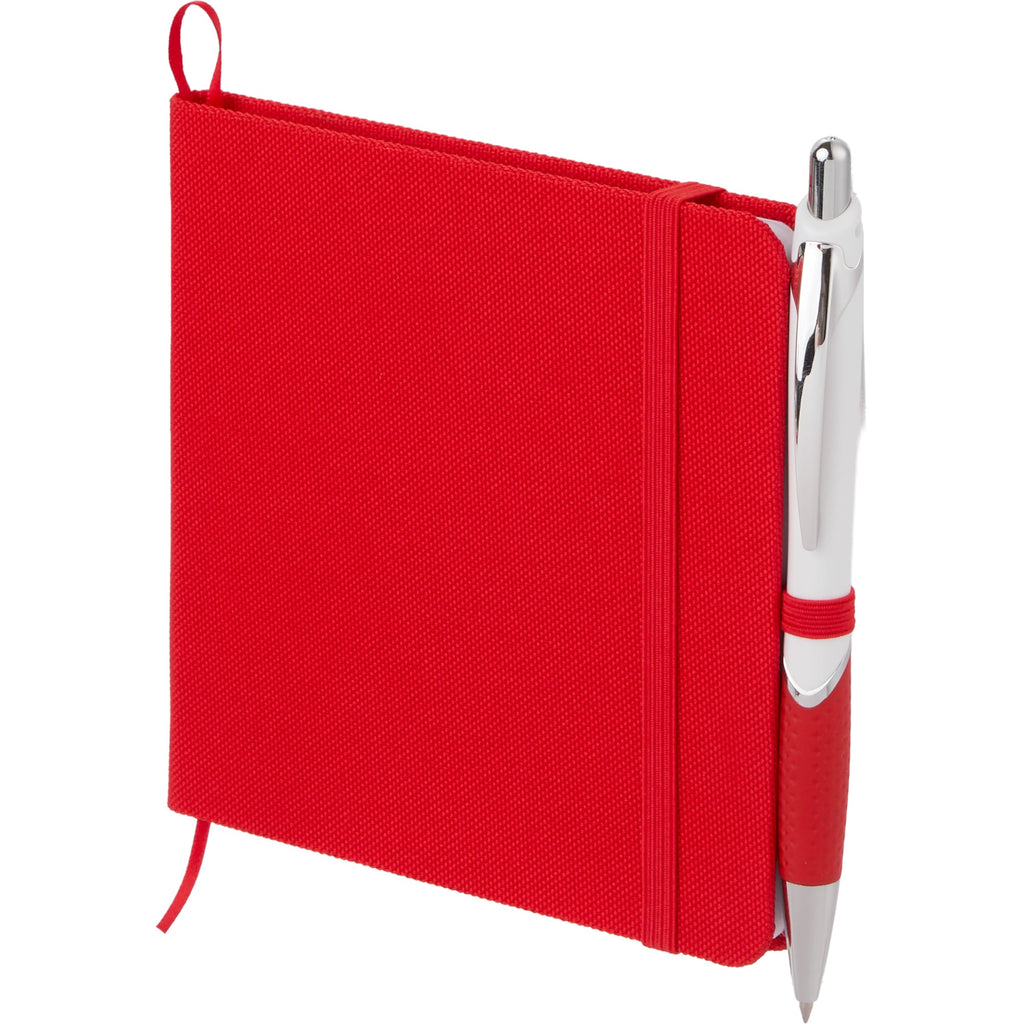 Remark Square Notebook with Recycled Cover, 4.7 x 4.7 Inches Full Color - Red - Left Angle