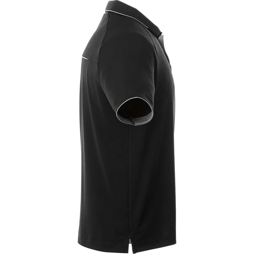 Remus Snap Placket Performance Polo for Men Debossing - Black/Quarry - Right Side