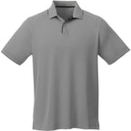Remus Snap Placket Performance Polo for Men Debossing - Quarry/Black - Front Flat