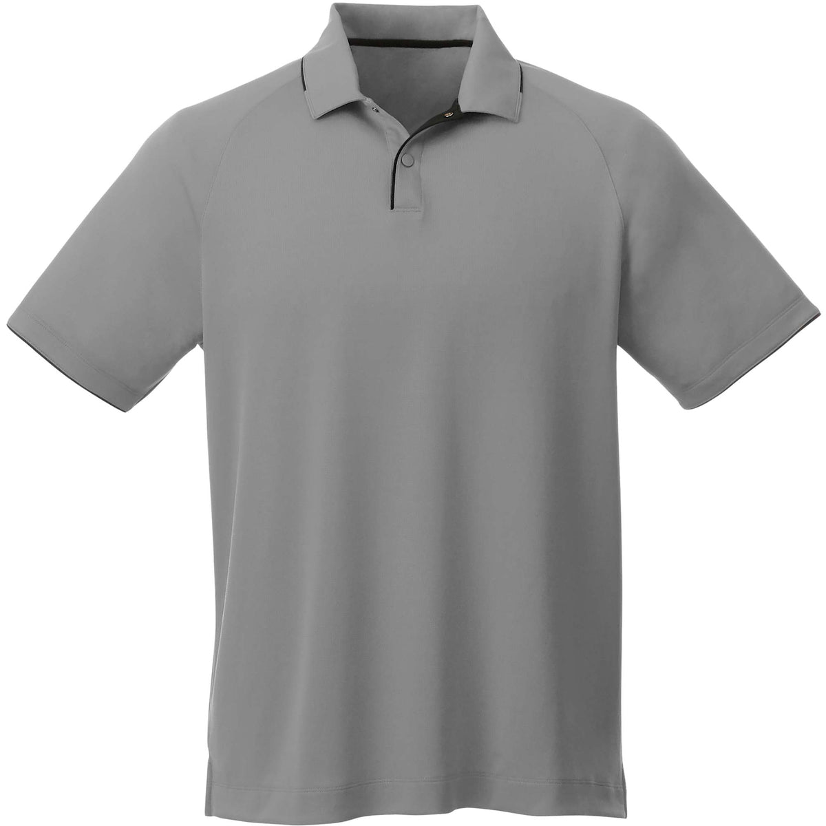 Remus Snap Placket Performance Polo for Men Debossing - Quarry/Black - Front Flat
