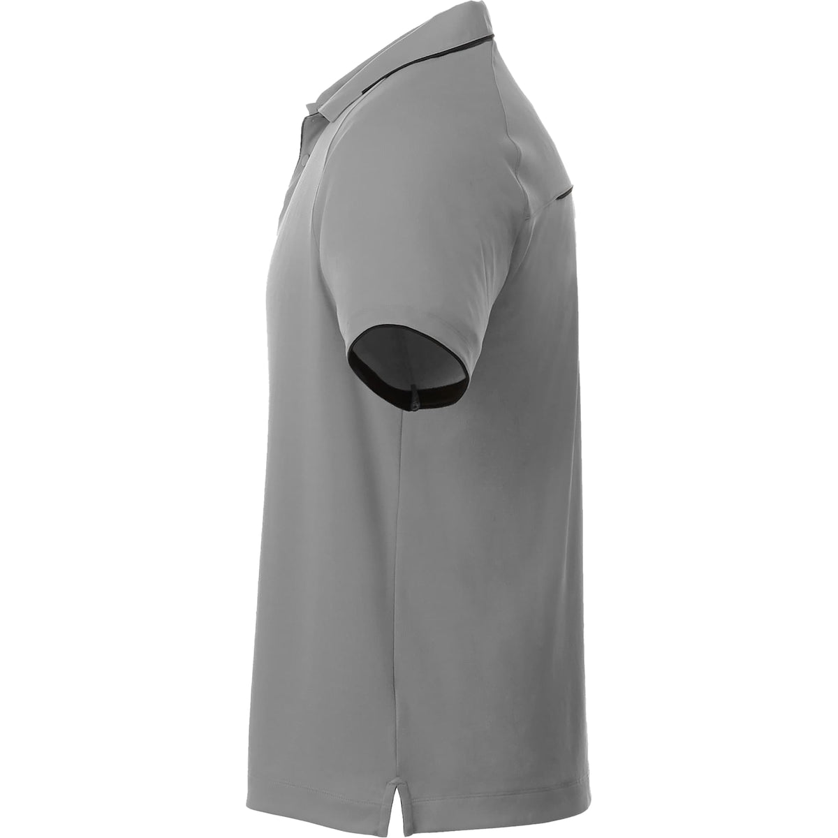 Remus Snap Placket Performance Polo for Men Debossing - Quarry/Black - Left Side