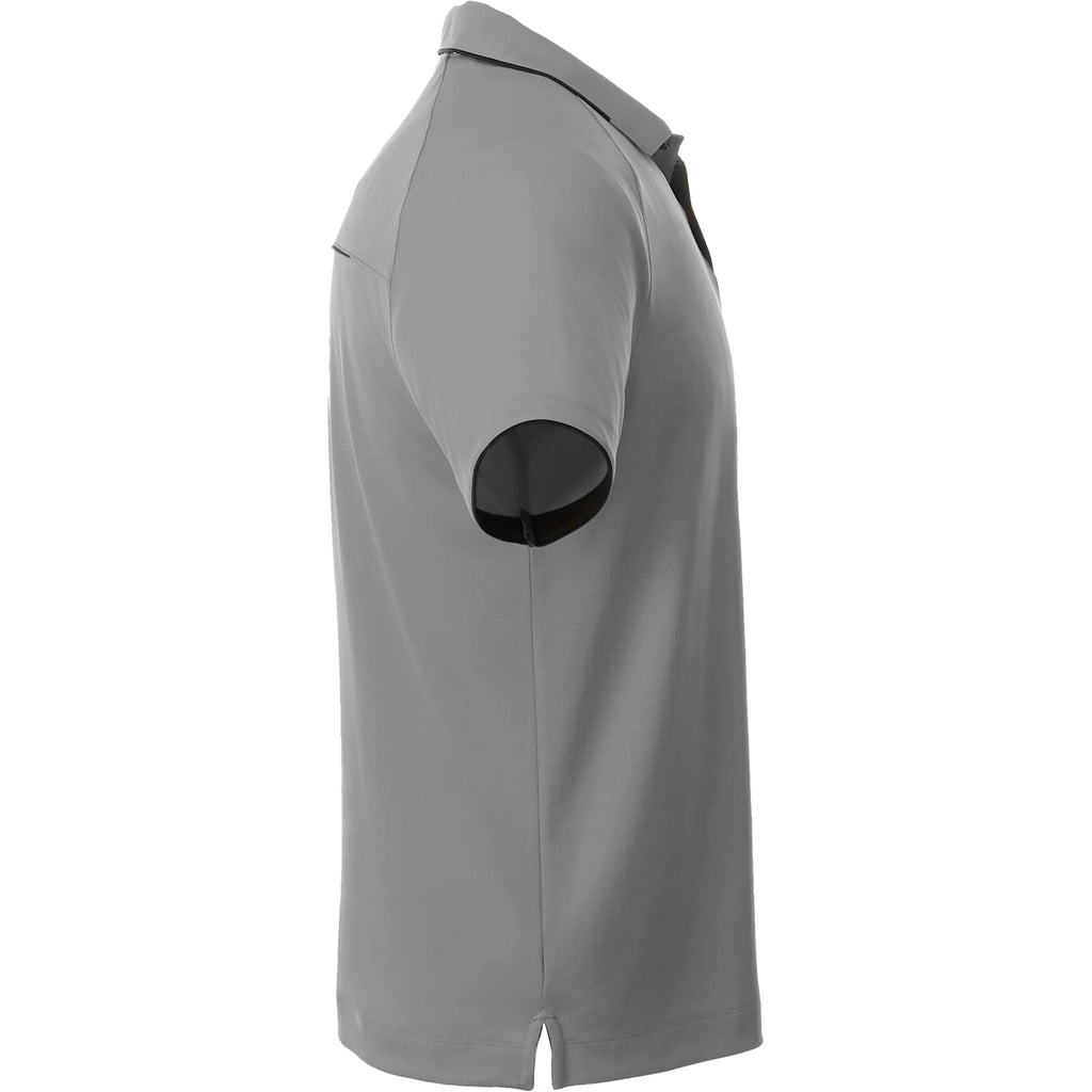 Remus Snap Placket Performance Polo for Men Debossing - Quarry/Black - Right Side