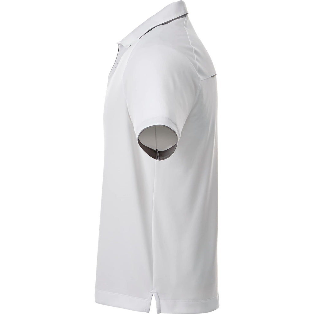 Remus Snap Placket Performance Polo for Men Debossing - White/Quarry - Left Side