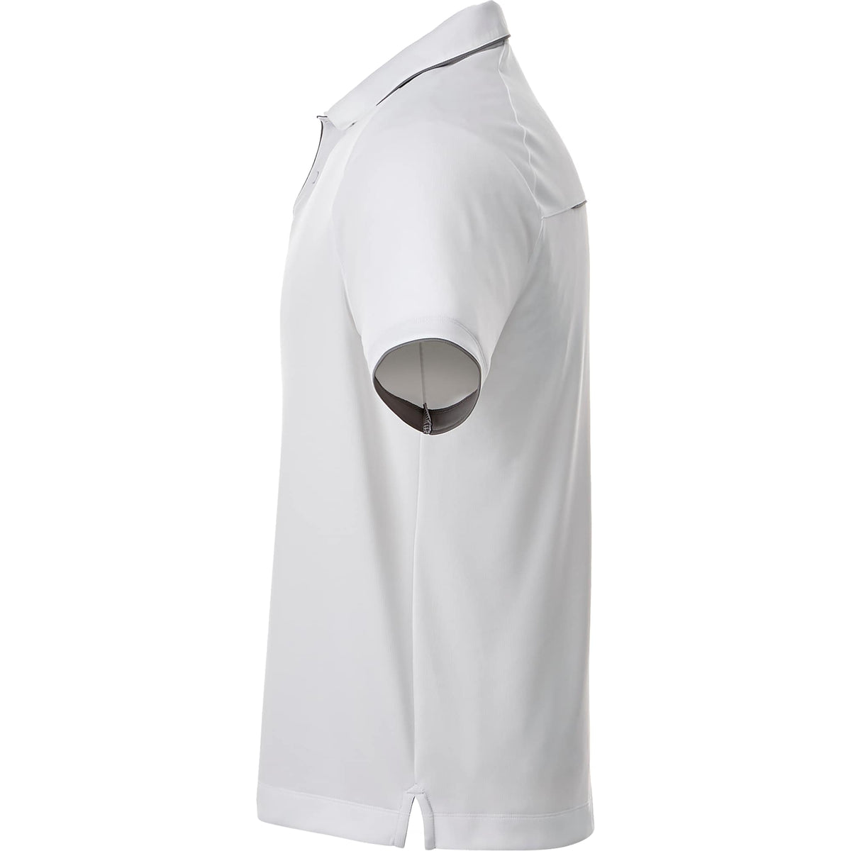 Remus Snap Placket Performance Polo for Men Debossing - White/Quarry - Left Side