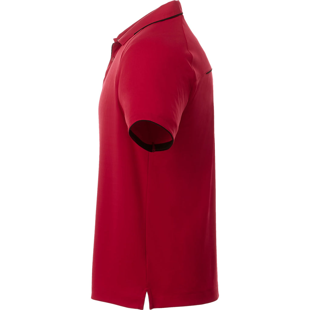 Remus Snap Placket Performance Polo for Men Embroidery - Team Red/Black - Left Side