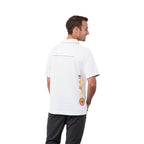Remus Snap Placket Performance Polo for Men Embroidery - White/Quarry - Back On Model 2