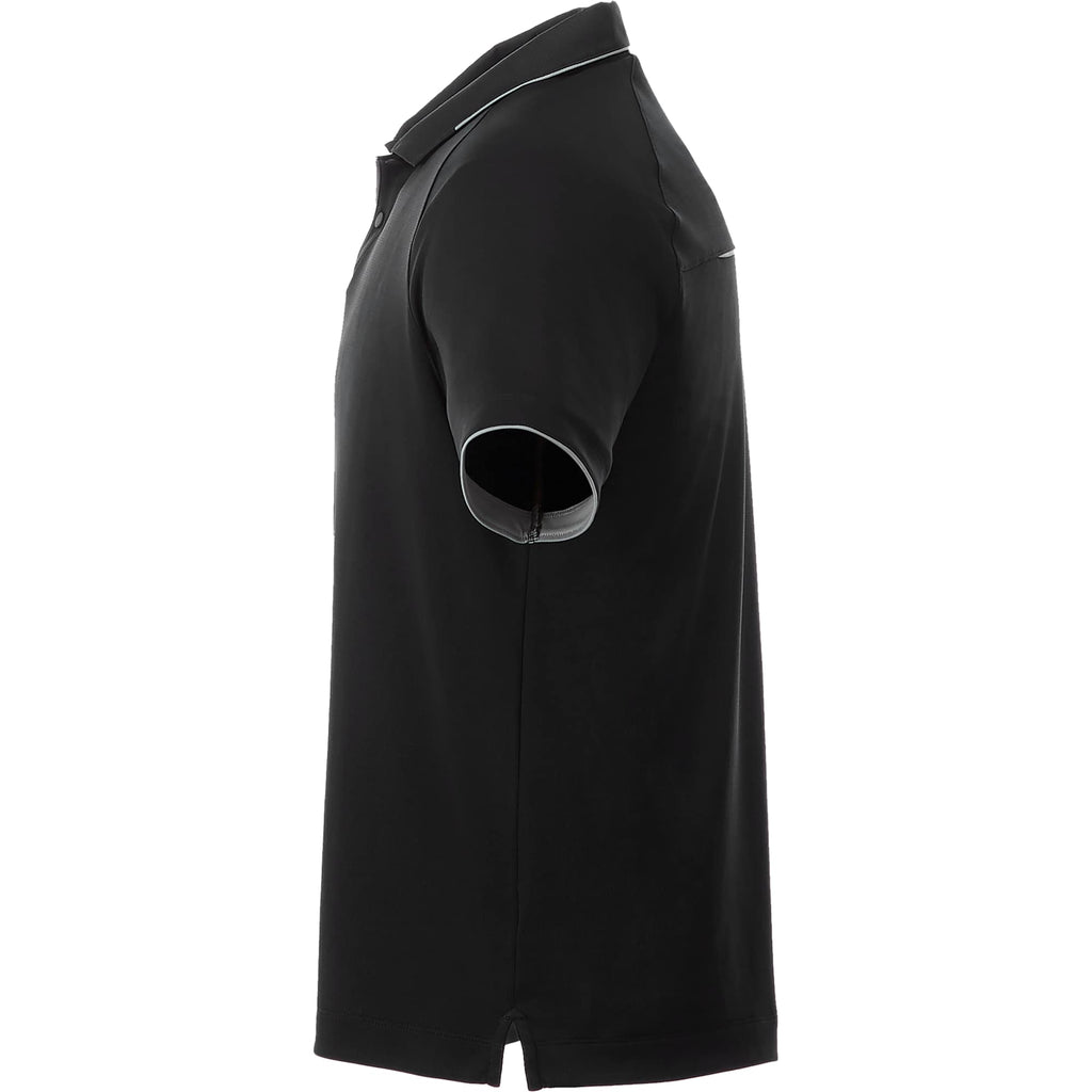 Remus Snap Placket Performance Polo for Men Transfer - Black/Quarry - Left Side