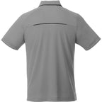 Remus Snap Placket Performance Polo for Men Transfer - Quarry/Black - Back Flat