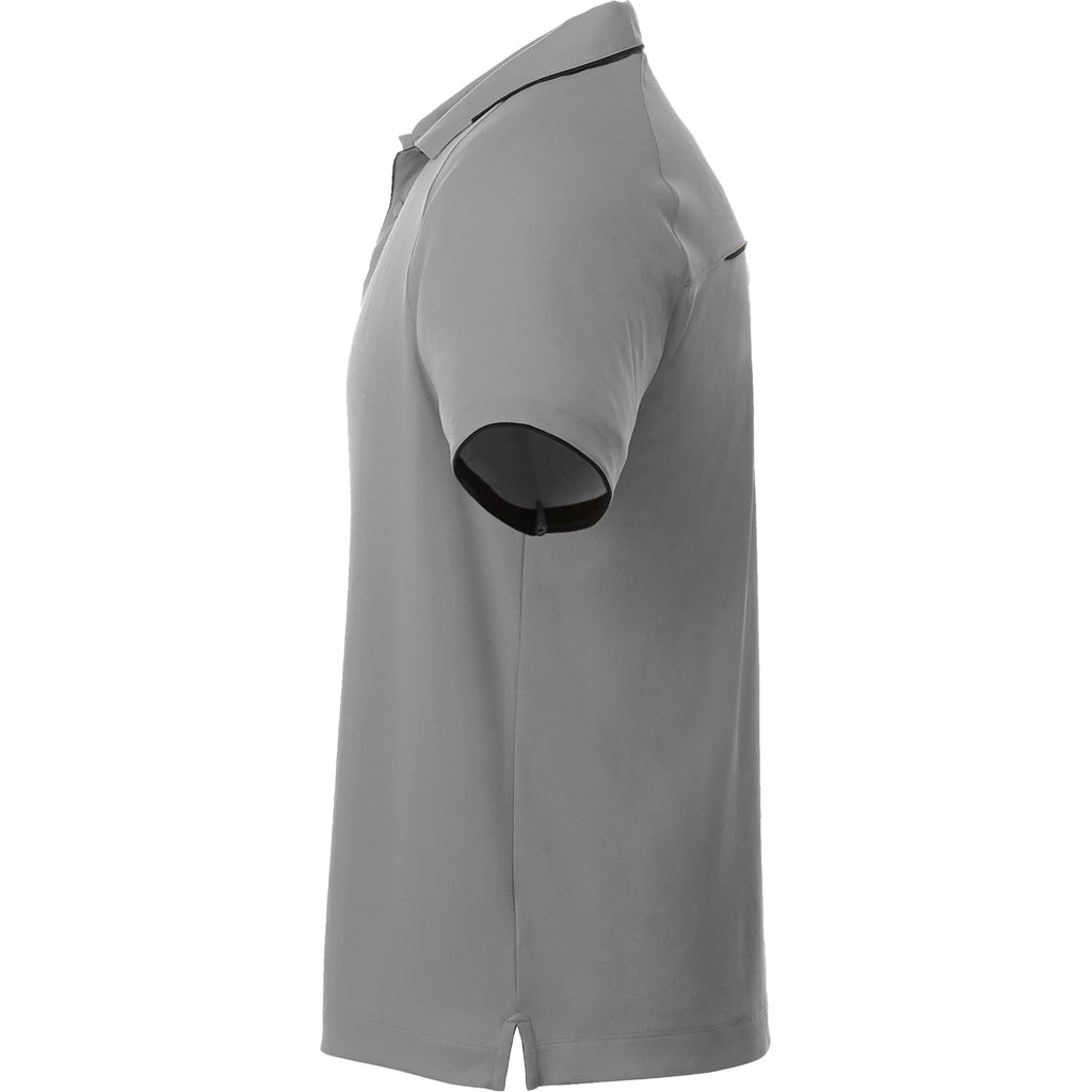 Remus Snap Placket Performance Polo for Men Transfer - Quarry/Black - Left Side
