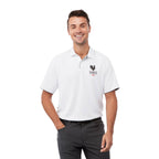 Remus Snap Placket Performance Polo for Men Transfer - White/Quarry - Front On Model 2