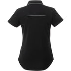 Remus Snap Placket Polo for Women Debossing - Black/Quarry - Back Flat
