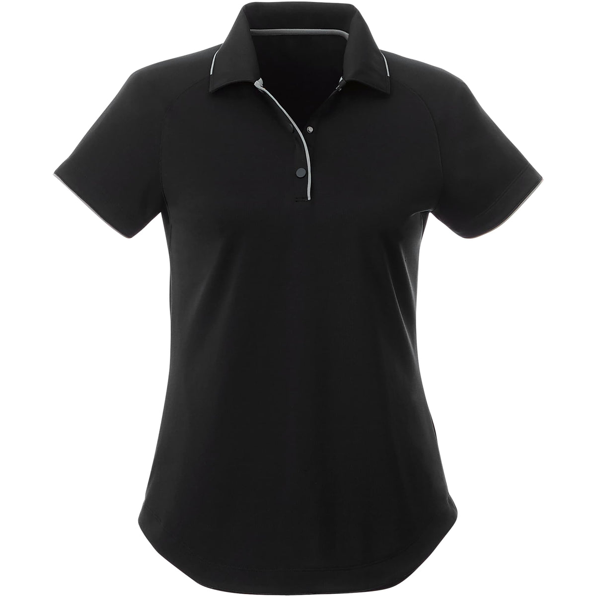 Remus Snap Placket Polo for Women Debossing - Black/Quarry - Front Flat