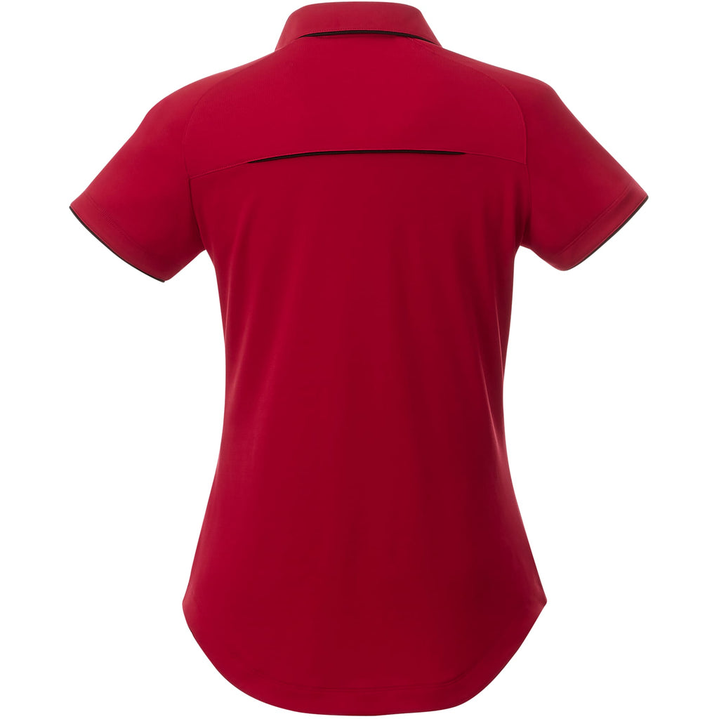 Remus Snap Placket Polo for Women Debossing - Team Red/Black - Back Flat 2