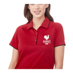 Remus Snap Placket Polo for Women Debossing - Team Red/Black - Flat