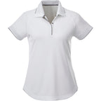 Remus Snap Placket Polo for Women Debossing - White/Quarry - Front Flat