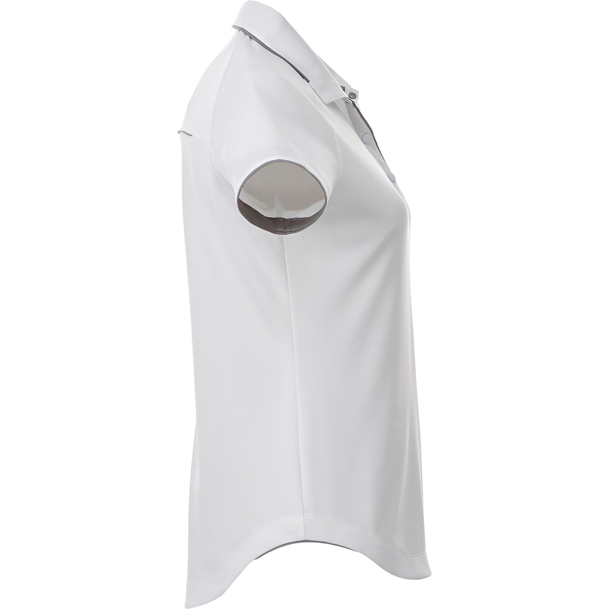 Remus Snap Placket Polo for Women Debossing - White/Quarry - Right Side
