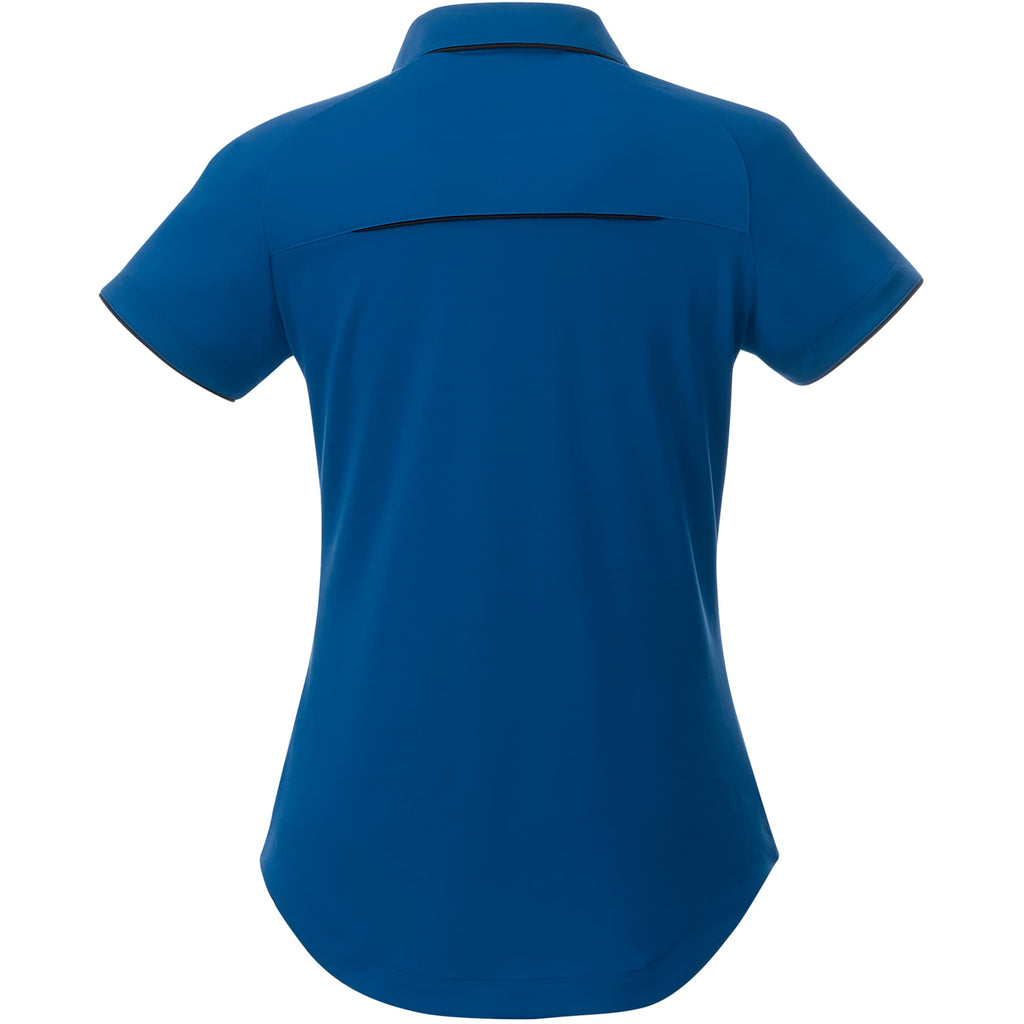 Remus Snap Placket Polo for Women Embroidery - Invictus/Black - Back Flat