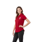 Remus Snap Placket Polo for Women Embroidery - Team Red/Black - Flat 2
