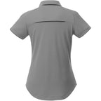 Remus Snap Placket Polo for Women Transfer - Quarry/Black - Back Flat
