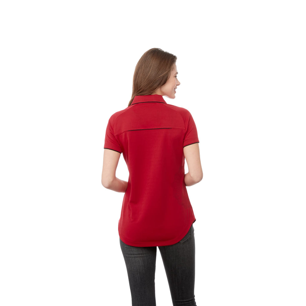 Remus Snap Placket Polo for Women Transfer - Team Red/Black - Back Flat