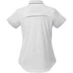 Remus Snap Placket Polo for Women Transfer - White/Quarry - Back Flat