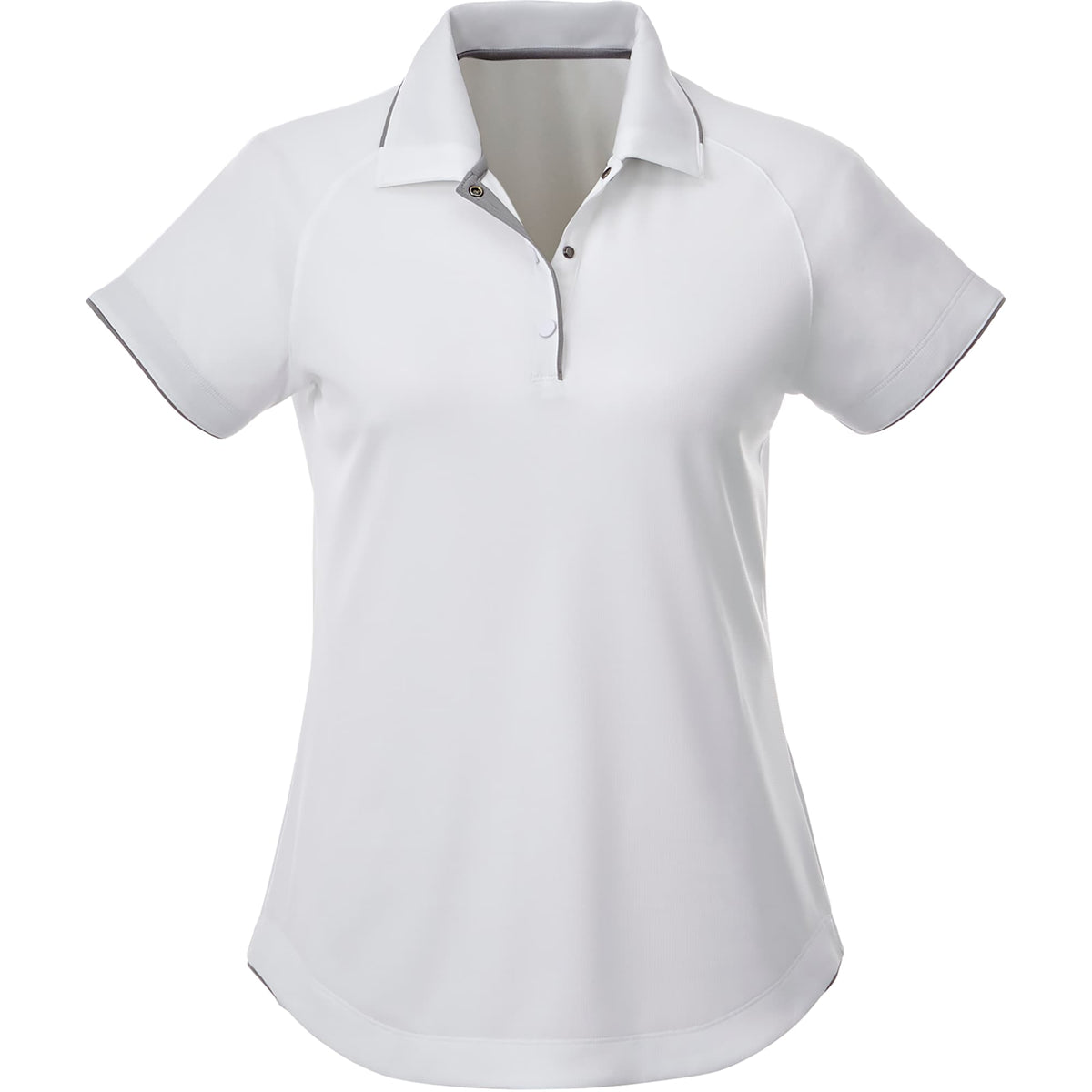 Remus Snap Placket Polo for Women Transfer - White/Quarry - Front Flat