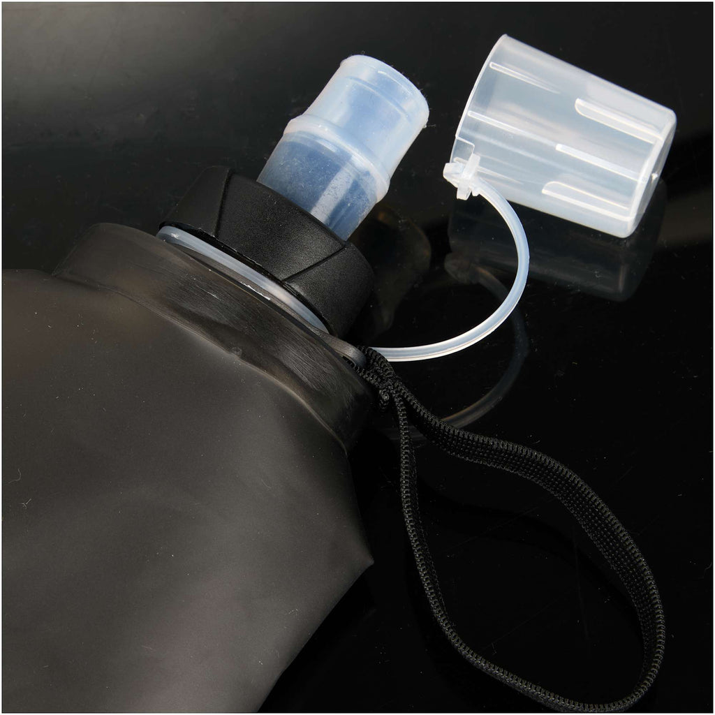 Remy Collapsible Water Bottle with Wrist Strap, 17 oz - Black - Detail 2