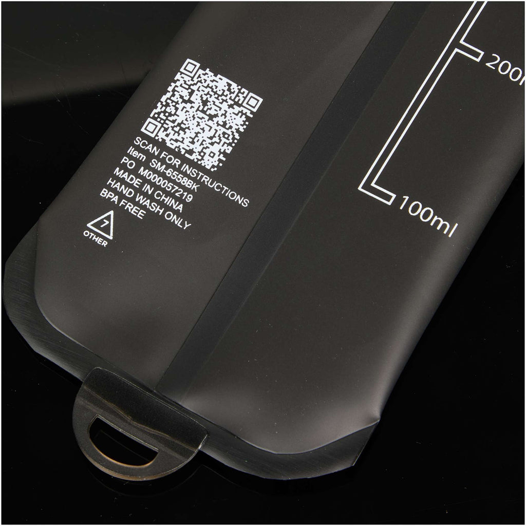 Remy Collapsible Water Bottle with Wrist Strap, 17 oz - Black - Detail 4