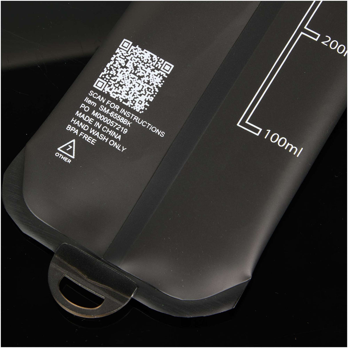 Remy Collapsible Water Bottle with Wrist Strap, 17 oz - Black - Detail 4