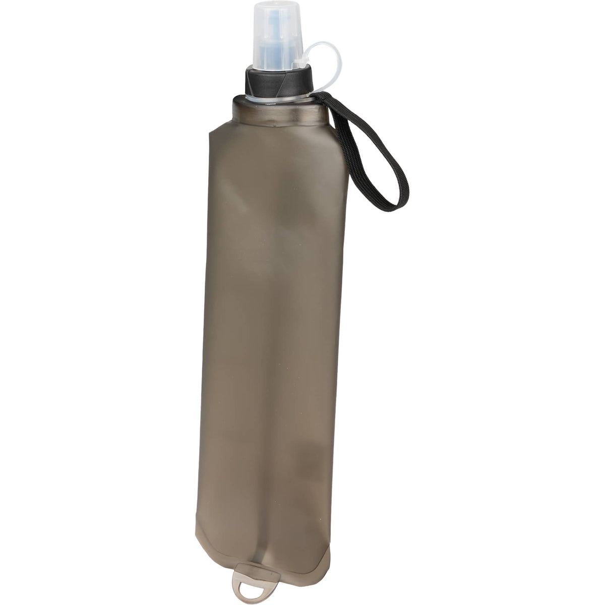 Remy Collapsible Water Bottle with Wrist Strap, 17 oz - Black - Left Angle