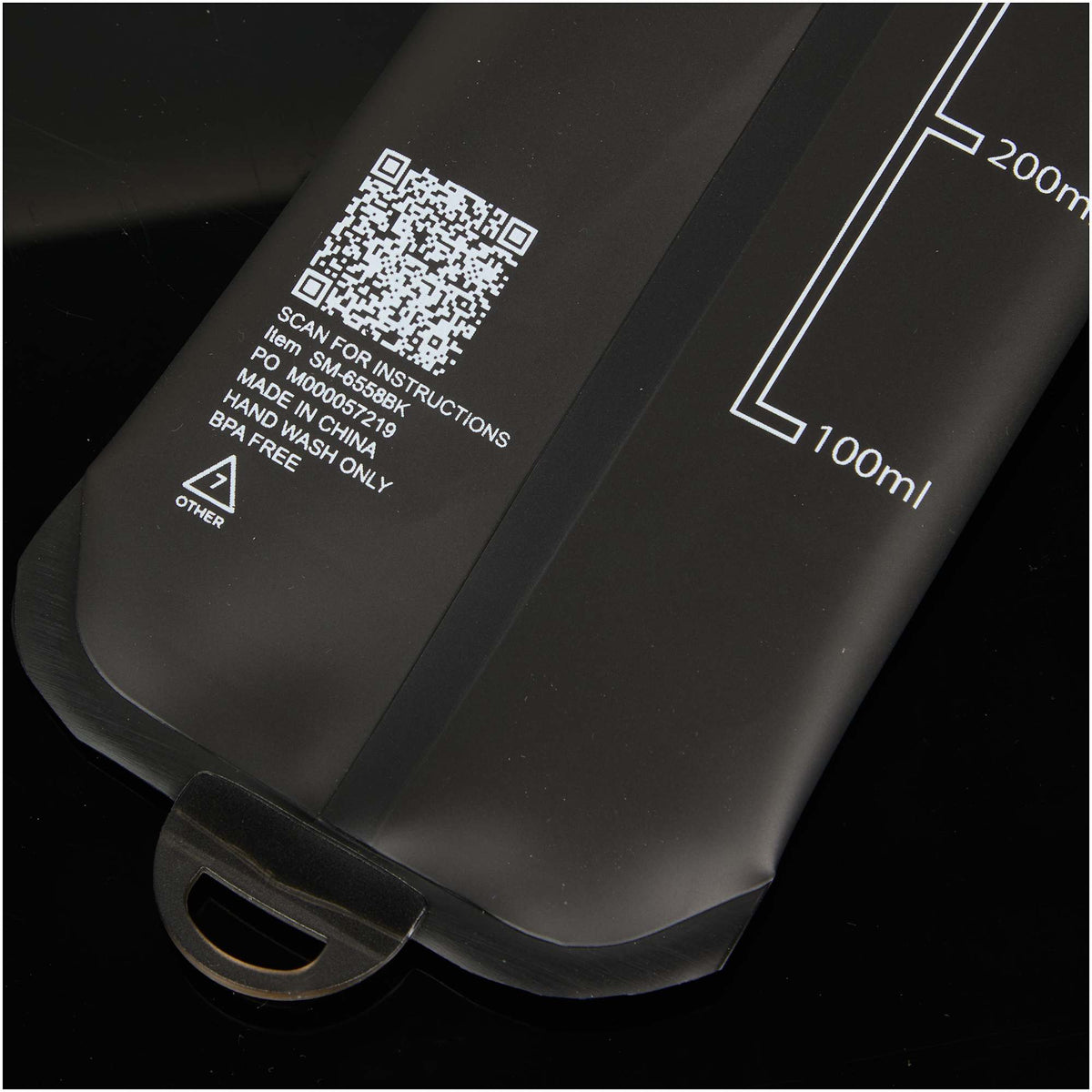 Remy Collapsible Water Bottle with Wrist Strap, 17 oz - Black - Photo 3