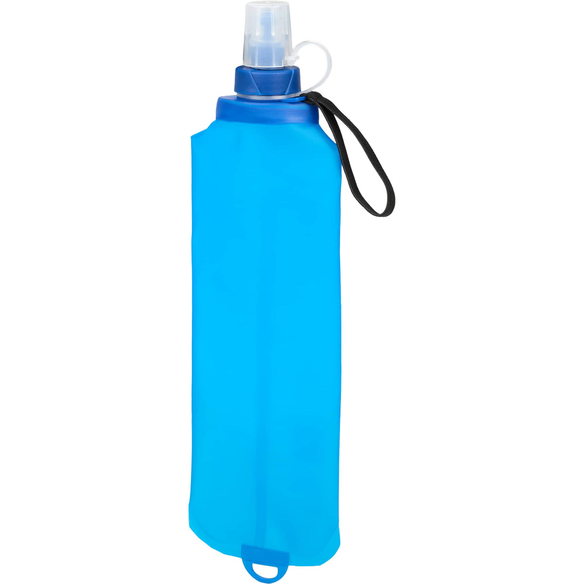 Remy Collapsible Water Bottle with Wrist Strap, 17 oz - Royal - Left Angle