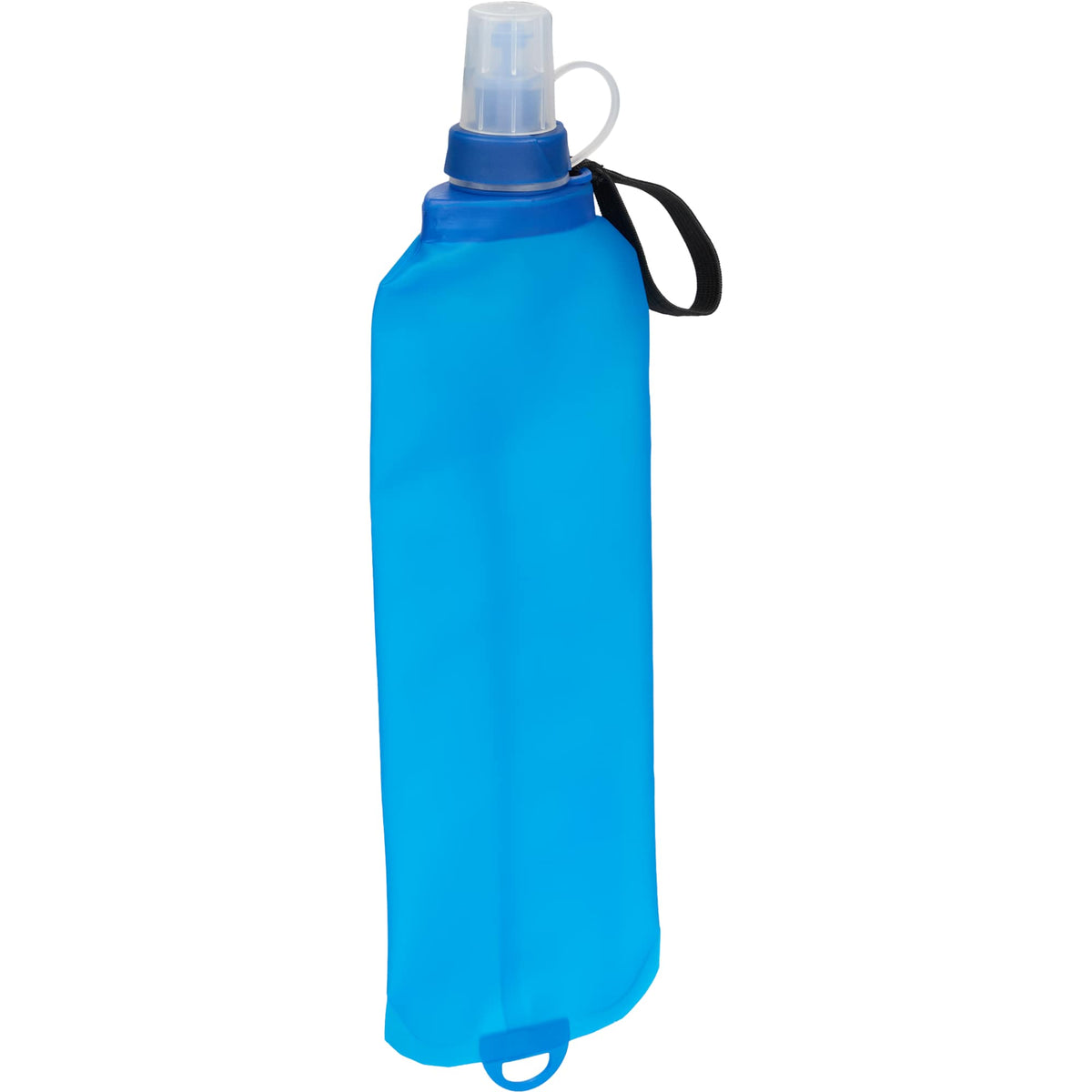 Remy Collapsible Water Bottle with Wrist Strap, 17 oz - Royal - Right Angle