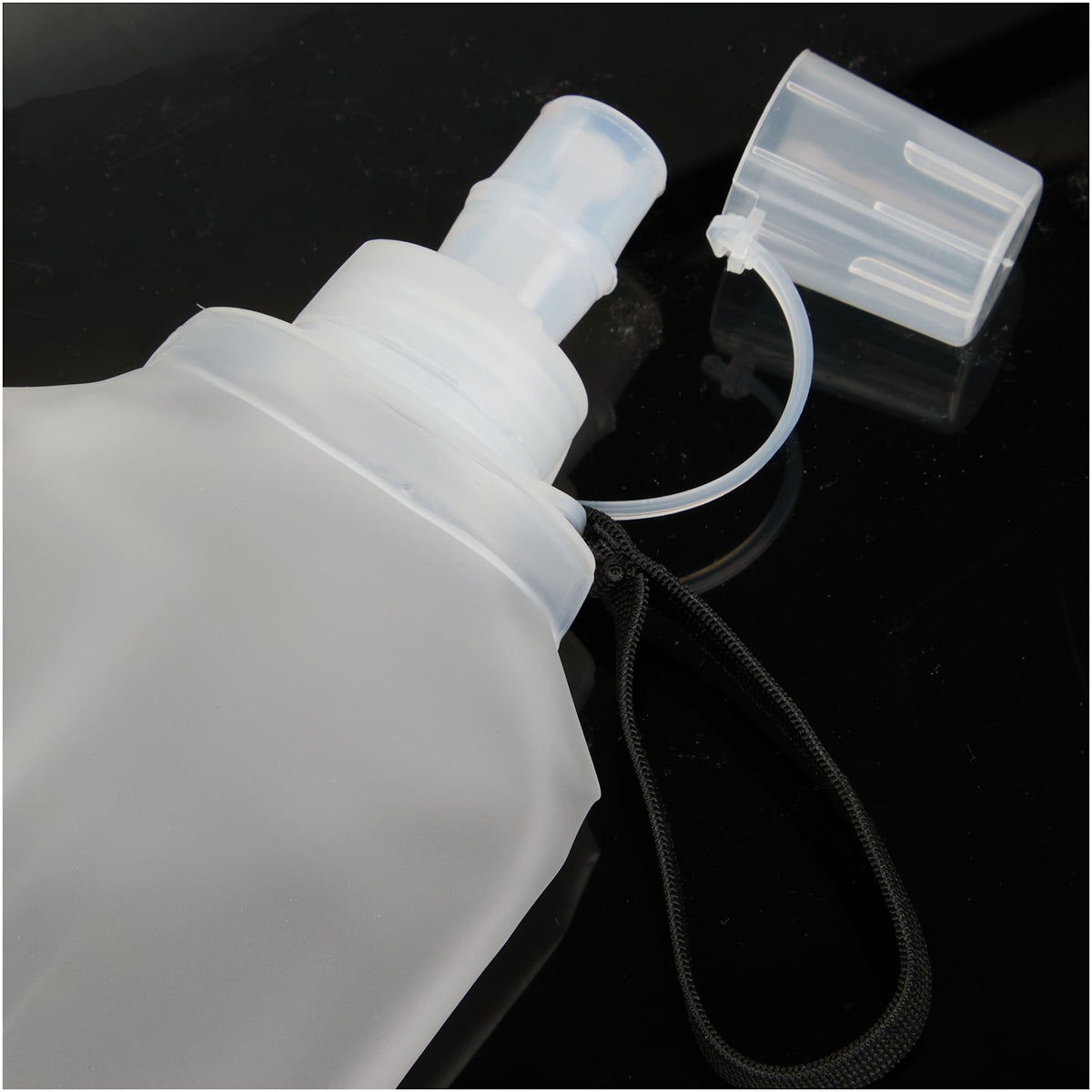 Remy Collapsible Water Bottle with Wrist Strap, 17 oz - White - Detail 3