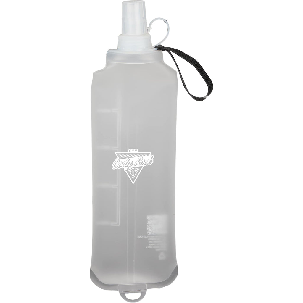 Remy Collapsible Water Bottle with Wrist Strap, 17 oz - White - Front