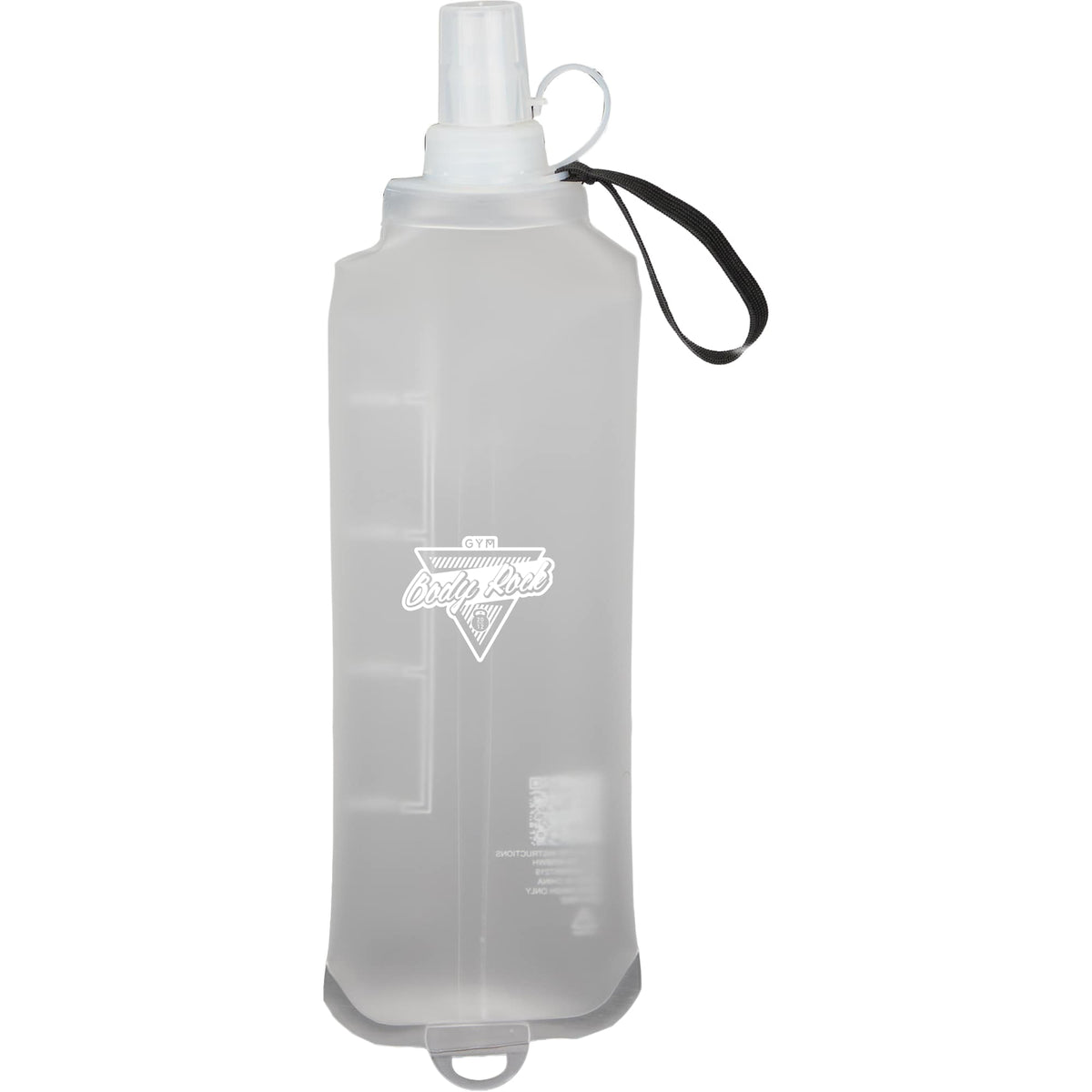 Remy Collapsible Water Bottle with Wrist Strap, 17 oz - White - Front