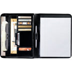 Renaissance Recycled Leather Writing Pad Debossing - Black - Front 2