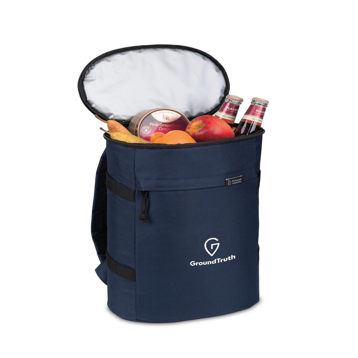 Renew Recycled Backpack Cooler, 20 Cans Embroidery - Navy - View 2