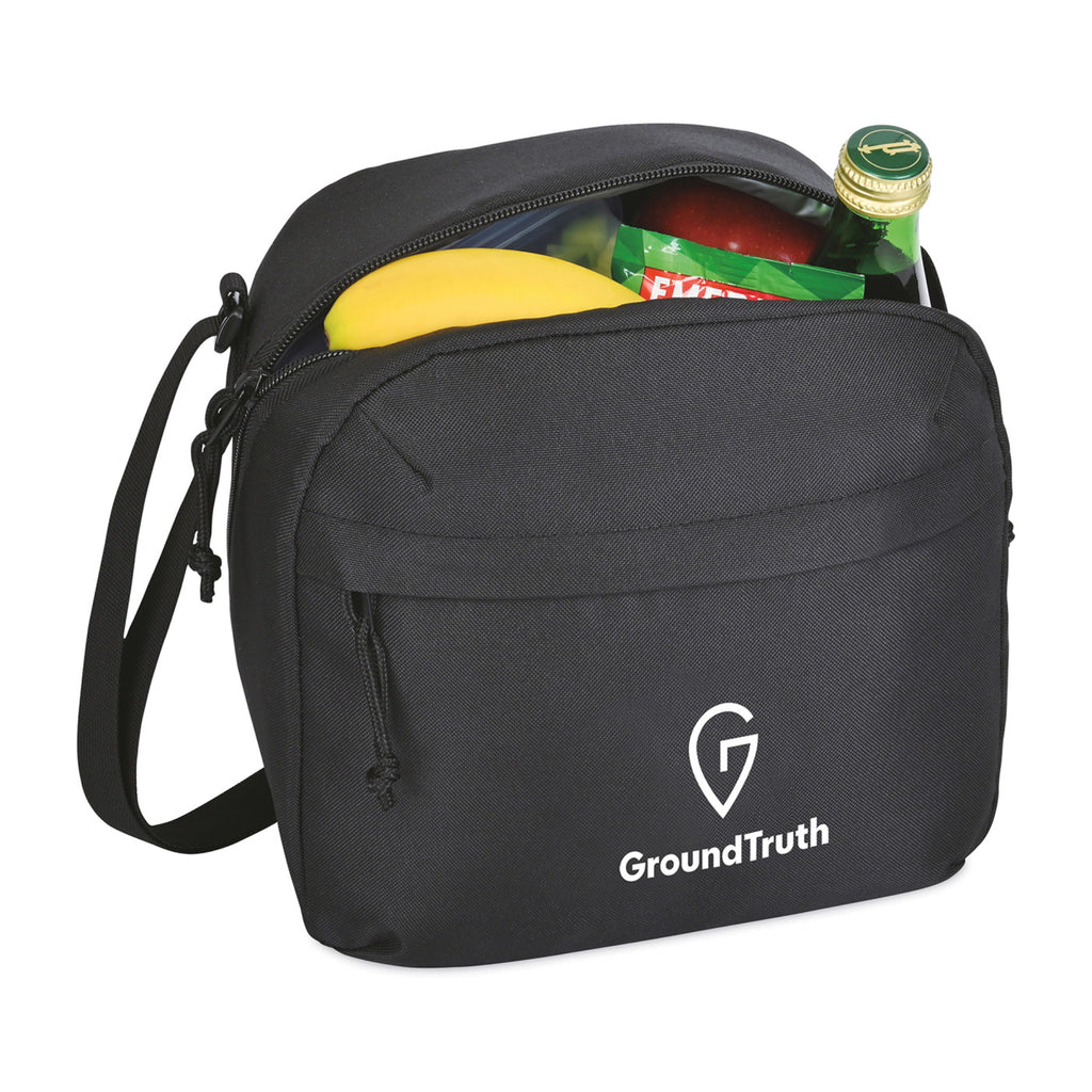 Renew Recycled Lunch Cooler with Angled Opening, 9 Cans Transfer - Black - View 3