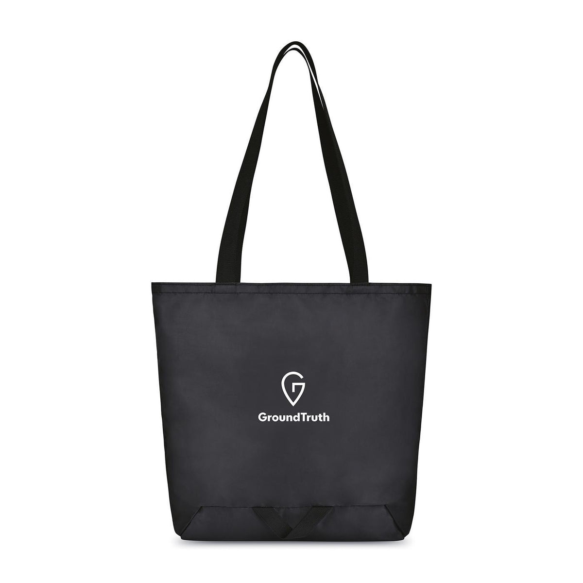 Renew Recycled Packable Shopping Tote - Black - View 1