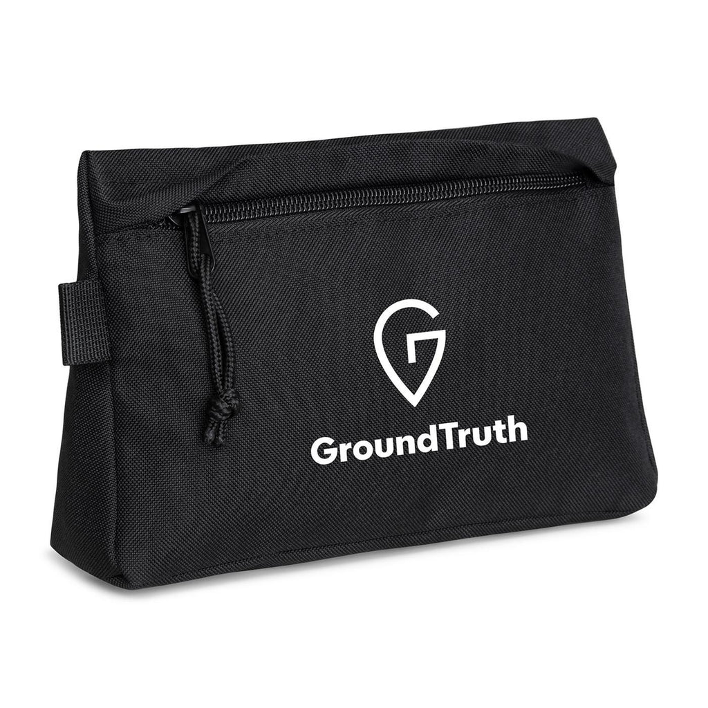 Renew Recycled Zip Pouch with Webbing Loop - Black - View 3
