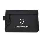 Renew Recycled Zip Pouch with Webbing Loop Transfer - Black - View 1