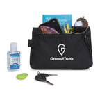 Renew Recycled Zip Pouch with Webbing Loop Transfer - Black - View 2